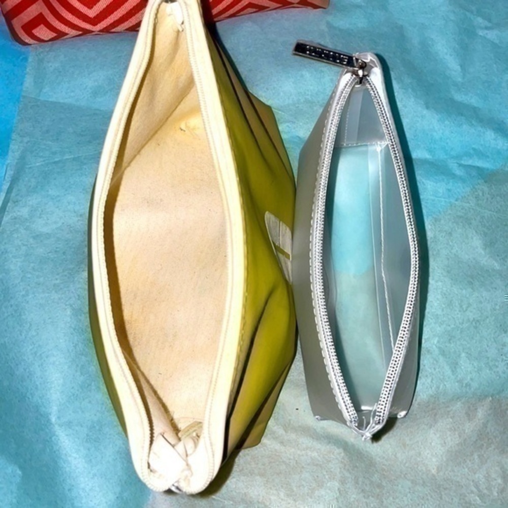 Set of 4 Clinique make up cosmetic pouch travel toiletries bag w/ zip closure - Picture 10 of 16